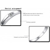 Stable Quality Platinum Plating Titanium Ring For Lovers With Rhinestone