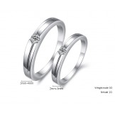 Stable Quality Platinum Plating Titanium Ring For Lovers With Rhinestone