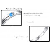 Excellent Quality Blue Platinum Plating Titanium Ring For Lovers With Rhinestone