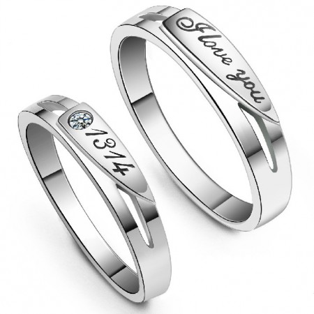 High Quality Platinum Plating Titanium Ring For Lovers
