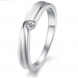 Stable Quality Platinum Plating Titanium Ring For Lovers With Rhinestone