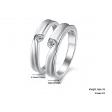 Stable Quality Platinum Plating Titanium Ring For Lovers With Rhinestone