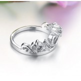 World-wide Renown Platinum Plating Titanium Ring With Rhinestone