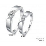 High Quality Platinum Plating Titanium Ring For Lovers With Rhinestone