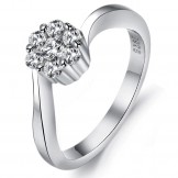 Quality and Quantity Assured Female Platinum Plating Titanium Ring With Rhinestone