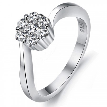 Quality and Quantity Assured Female Platinum Plating Titanium Ring With Rhinestone