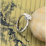 Quality and Quantity Assured Female Platinum Plating Titanium Ring With Rhinestone