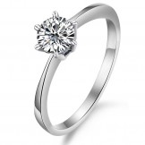 Quality and Quantity Assured Female Platinum Plating Titanium Ring With Rhinestone