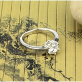 Quality and Quantity Assured Female Platinum Plating Titanium Ring With Rhinestone
