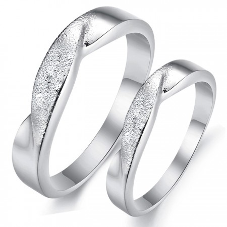 to Have a Long Story Scrub Platinum Plating Titanium Ring For Lovers 