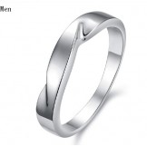 Quality and Quantity Assured Concise Platinum Plating Titanium Ring For Lovers 