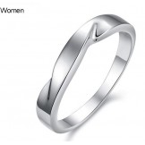 Quality and Quantity Assured Concise Platinum Plating Titanium Ring For Lovers 