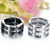 Quality and Quantity Assured Black and White Tungsten Ceramic Ring 