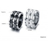 Quality and Quantity Assured Black and White Tungsten Ceramic Ring 