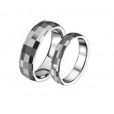 Stable Quality Rectangle
 Tungsten Ceramic Ring For Lovers 