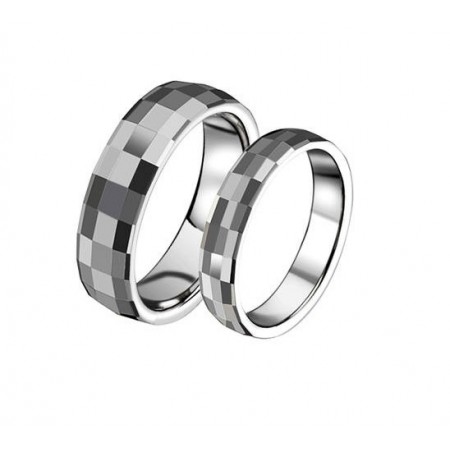 Stable Quality Rectangle
 Tungsten Ceramic Ring For Lovers 