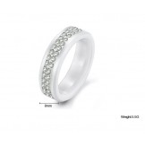The Queen of Quality Tungsten Ceramic Ring With Rhinestone