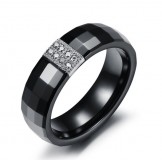 Easy to Use Rhombus Tungsten Ceramic Ring For Lovers