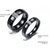 Easy to Use Rhombus Tungsten Ceramic Ring For Lovers