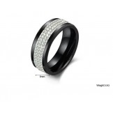 Excellent Quality Black Tungsten Ceramic Ring With Rhinestone