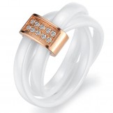 Stable Quality Tricyclic Tungsten Ceramic Ring With Rhinestone
