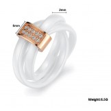 Stable Quality Tricyclic Tungsten Ceramic Ring With Rhinestone