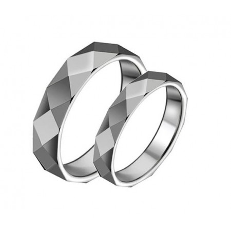 High Quality Geometric Surface
 Tungsten Ceramic Ring For Lovers 