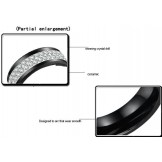 Dependable Performance Black Tungsten Ceramic Ring With Rhinestone