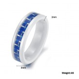 to Have a Long Story Blue Tungsten Ceramic Ring