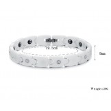 Quality and Quantity Assured White Tungsten Ceramic Bracelet With Rhinestone