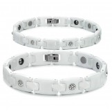 High Quality White Tungsten Ceramic Bangle For Lovers With Rhinestone