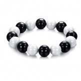 High Quality Black and White Tungsten Ceramic Bangle For Lovers 