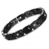 High Quality Black Tungsten Ceramic Bracelet With Rhinestone