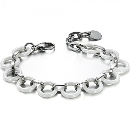 The Queen of Quality Female White Tungsten Ceramic Bracelet 