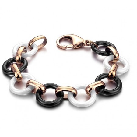 Quality and Quantity Assured Round Tungsten Ceramic Bracelet 
