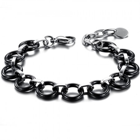 World-wide Renown Female Black Tungsten Ceramic Bracelet