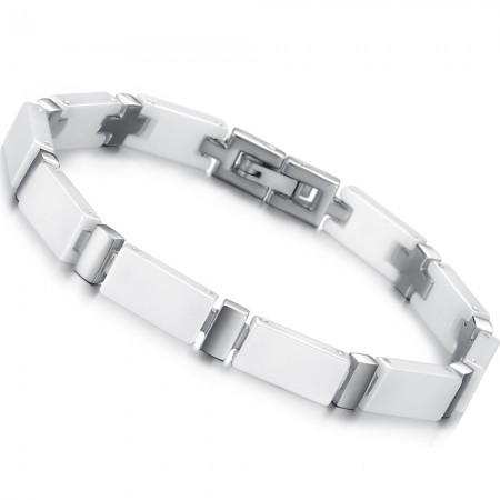 Quality and Quantity Assured White Tungsten Ceramic Bracelet 
