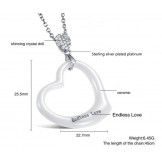 Quality and Quantity Assured Female Sweetheart Tungsten Ceramic Necklace 