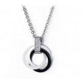 Well-known for Its Fine Quality Black and White Tungsten Ceramic Necklace 