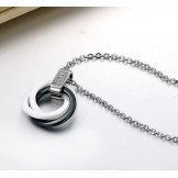 Well-known for Its Fine Quality Black and White Tungsten Ceramic Necklace 