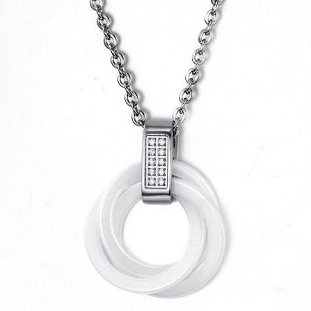 Quality and Quantity Assured White Tungsten Ceramic Necklace 