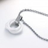 Quality and Quantity Assured White Tungsten Ceramic Necklace 