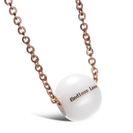 Quality and Quantity Assured Female Concise Tungsten Ceramic Necklace With Beads