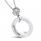 Wide Varieties Female Round Tungsten Ceramic Necklace 