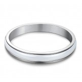 Reliable Reputation Male White Tungsten Ceramic Bangle 