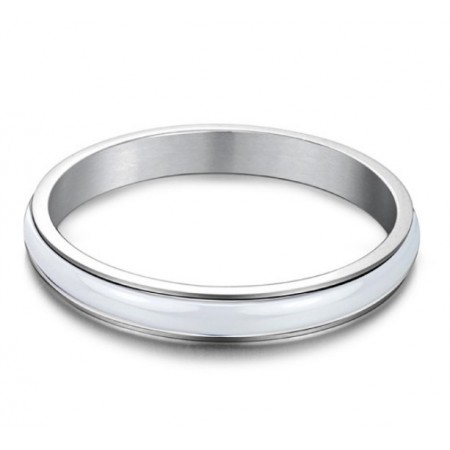 Reliable Reputation Male White Tungsten Ceramic Bangle 