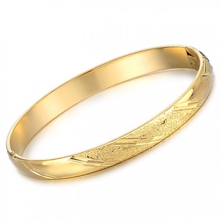 Quality and Quantity Assured Female Scrub 18K Gold-Plated Bangle 