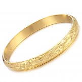 Stable Quality Female Star Pattern 18K Gold-Plated Bangle 