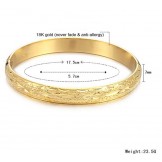 Stable Quality Female Star Pattern 18K Gold-Plated Bangle 