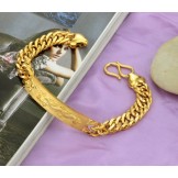 Complete in Specifications Male Dragon Pattern 18K Gold-Plated Bracelet 